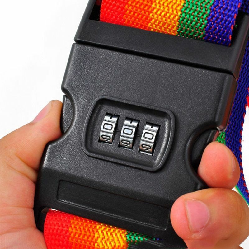 Adjustable Luggage Strap Travel Suitcase Lock Safe Coded Belt Baggage Bag Tie