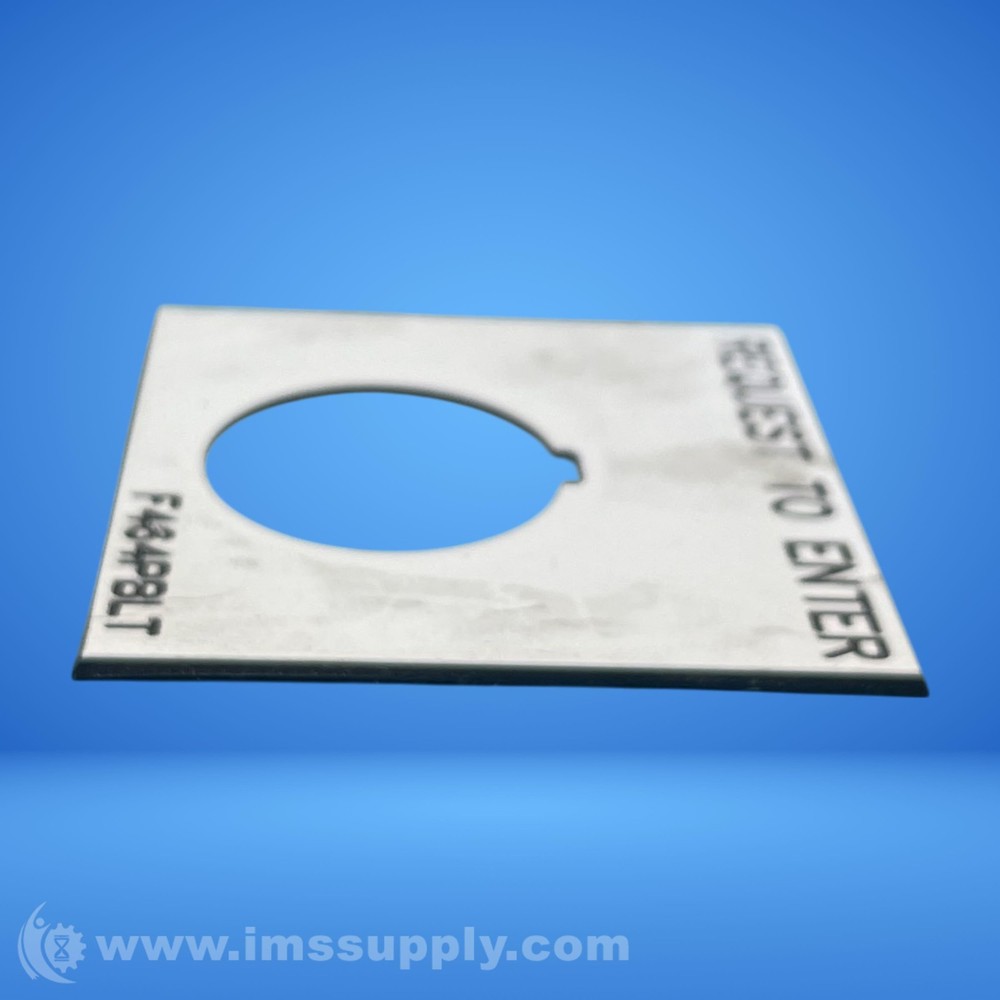 F464PBLT Request to Enter Engraved Pushbutton Legend Plate USIP