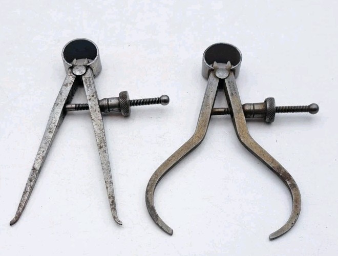 2 Small Vintage Starrett Calipers With Quick Nut Machinist/ Tool Maker