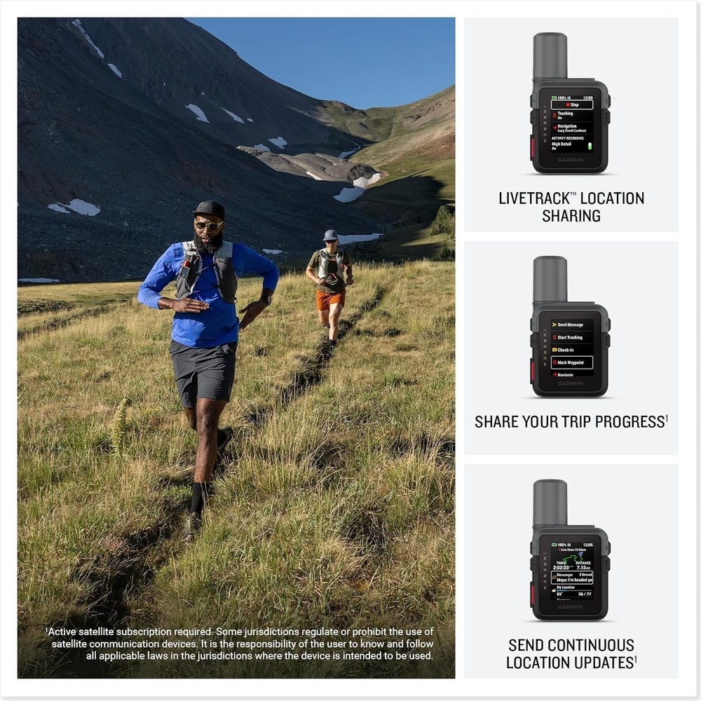 Garmin inReach Mini 3 Compact SOS Satellite Communicator with Touchscreen