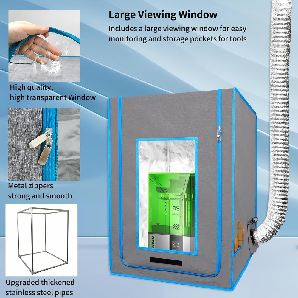 Resin 3D Printer Enclosure with Ventilation, 3D Printer Vented Enclosure Tent Co