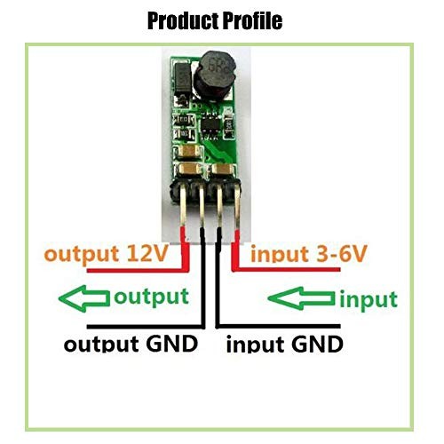 KOOBOOK 2Pcs Mini DC-DC Boost Step-up Power Supply Module 3.3V 3.7V 5V 6V 7.2V