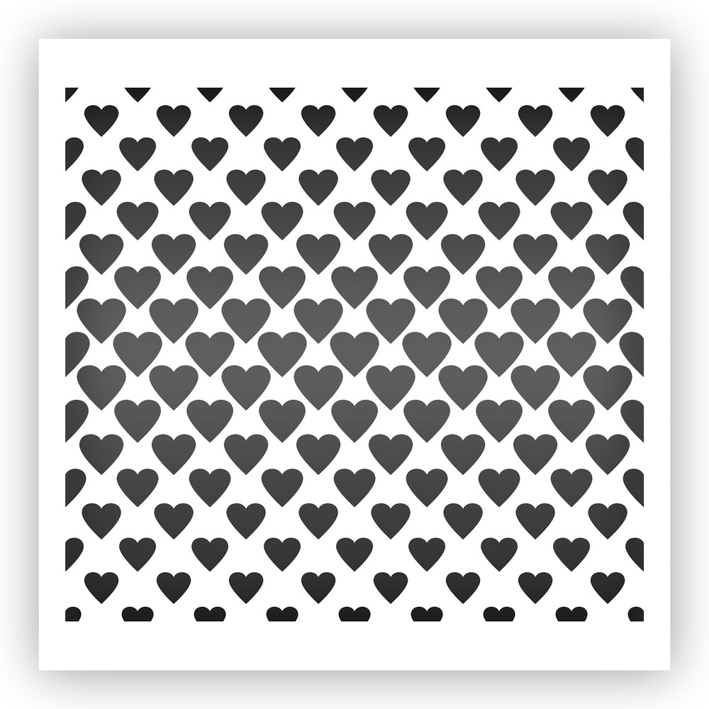 Heart Background #1 Stencil - Choose a Size - Laser-Cut Reusable Plastic