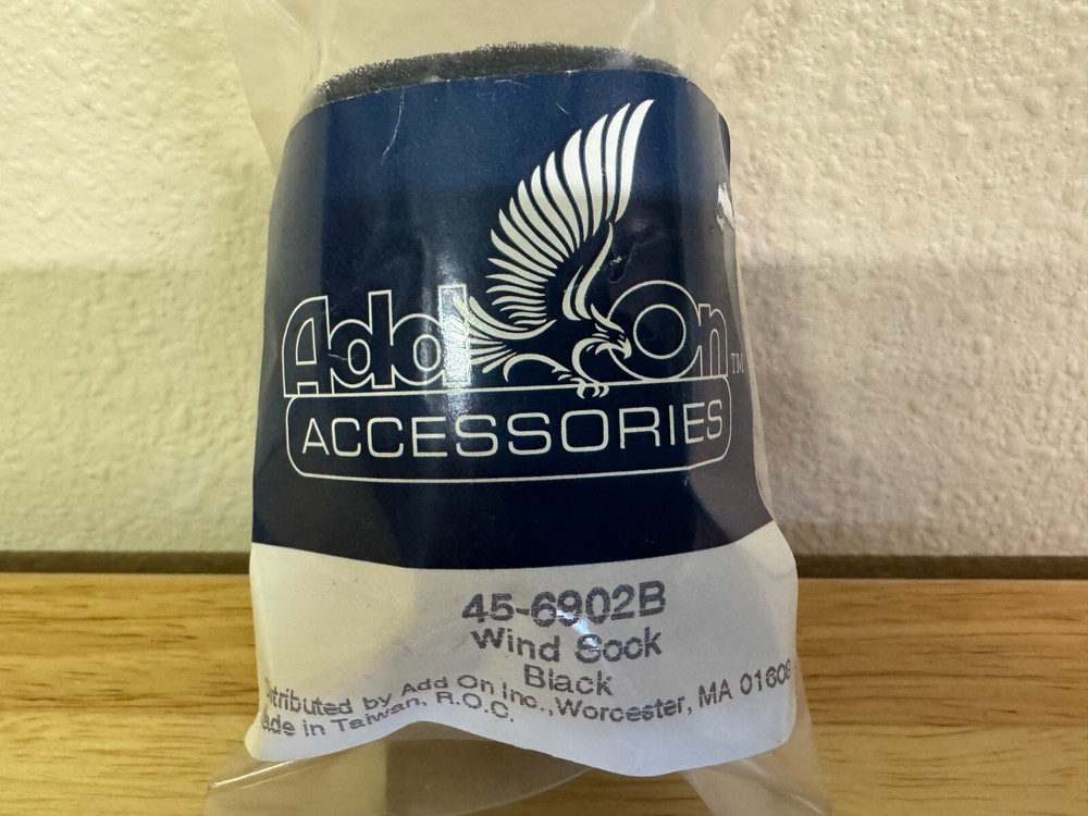 Add On Accessories Mic Intercom Wind Sock Black Part # 45-6902B New