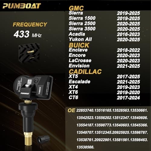 TPMS GM 433Mhz Pre-Programmed Tire Pressure Sensor,with➥GMC Sierra (2019