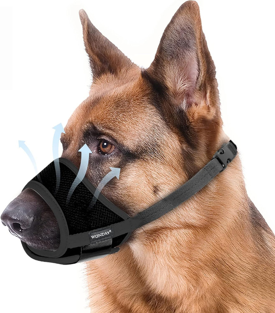 Nylon Dog Muzzle for Small Medium Large Sized Dogs, Breathable Light-Weight Mesh