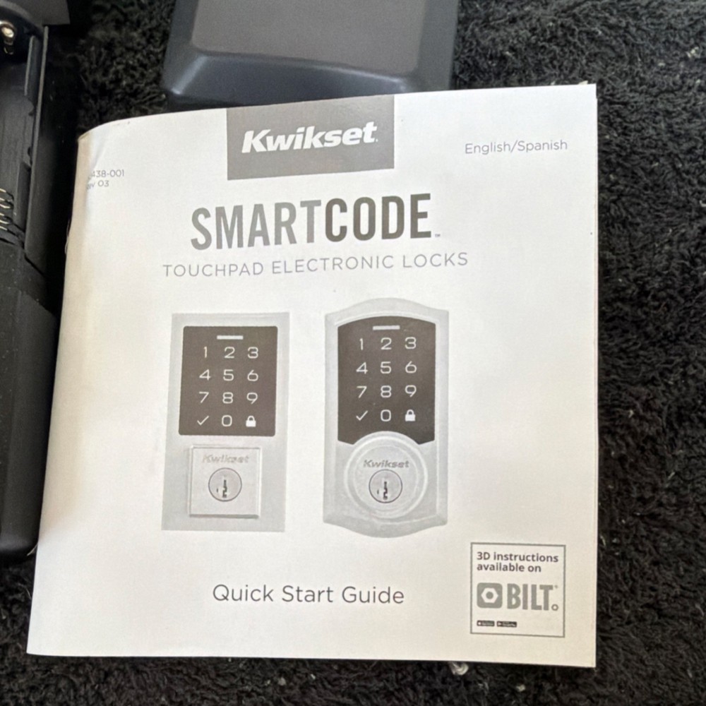 Kwikset SmartCode Keypad Smart Lock Electronic Deadbolt Black Matte Finish