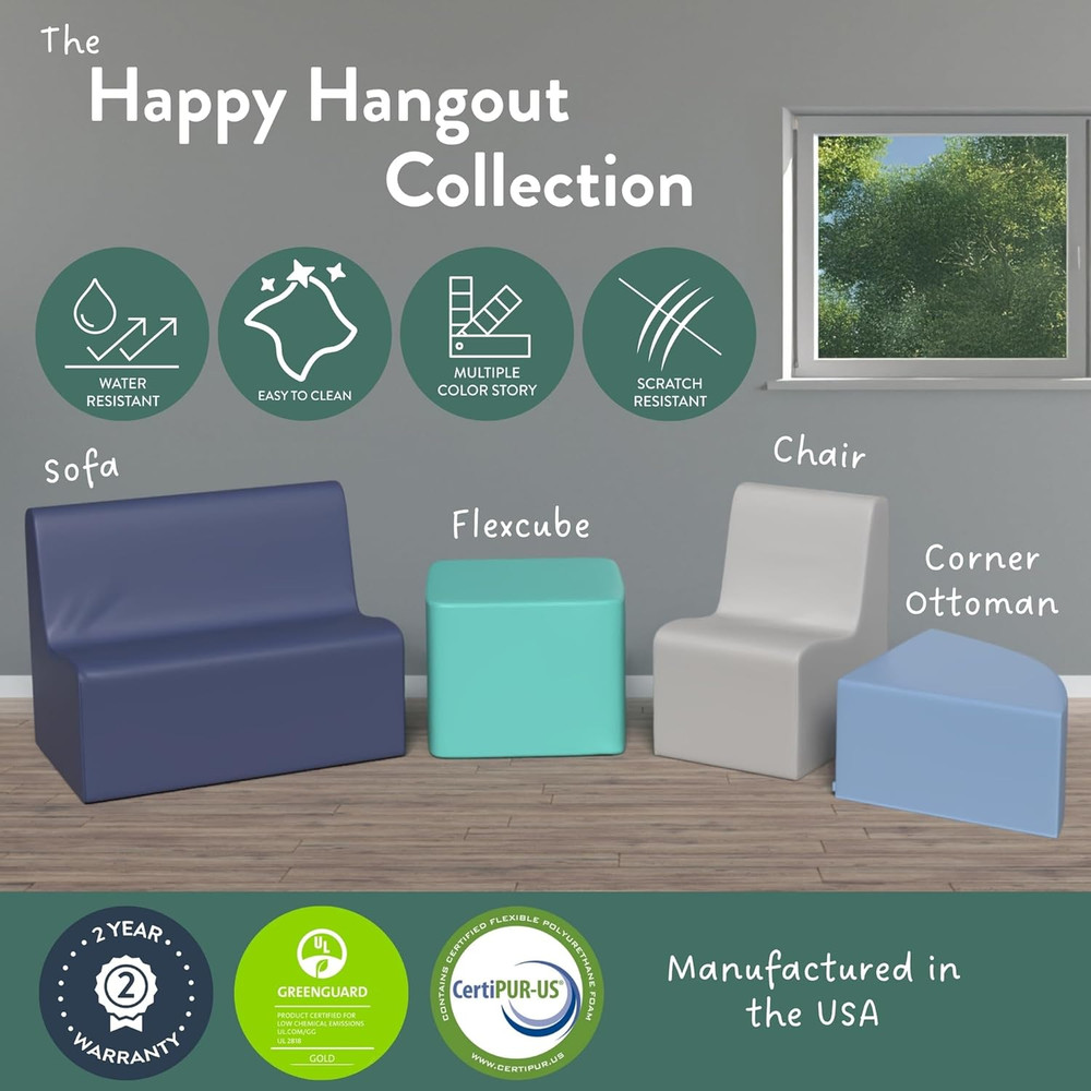 Medium Contour Sofa, Mix-And-Match Kids Chairs, Sofas, Corner Ottomans and Cubes