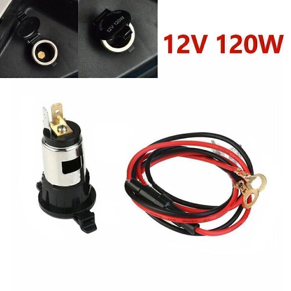 12V Cigarette Socket Lighter Power Outlet Plug Charger Adapter Cable Universal