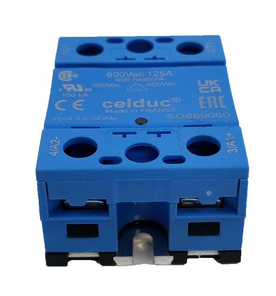 5 Celduc SO889060 Solid State Relay 125A 24-690V Load 3.5-32Vdc Input SPSTNO NEW