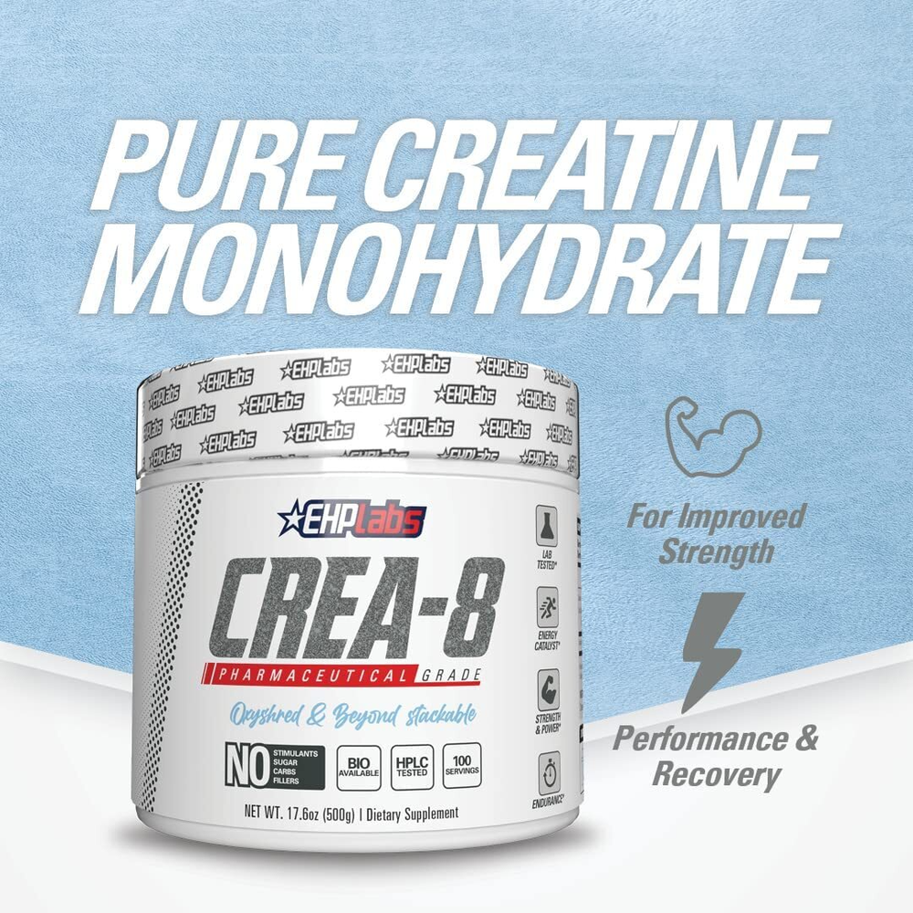 EHPLABS CREA-8 Creatine Monohydrate Pharmaceutical Grade 100 Servings Unflavored