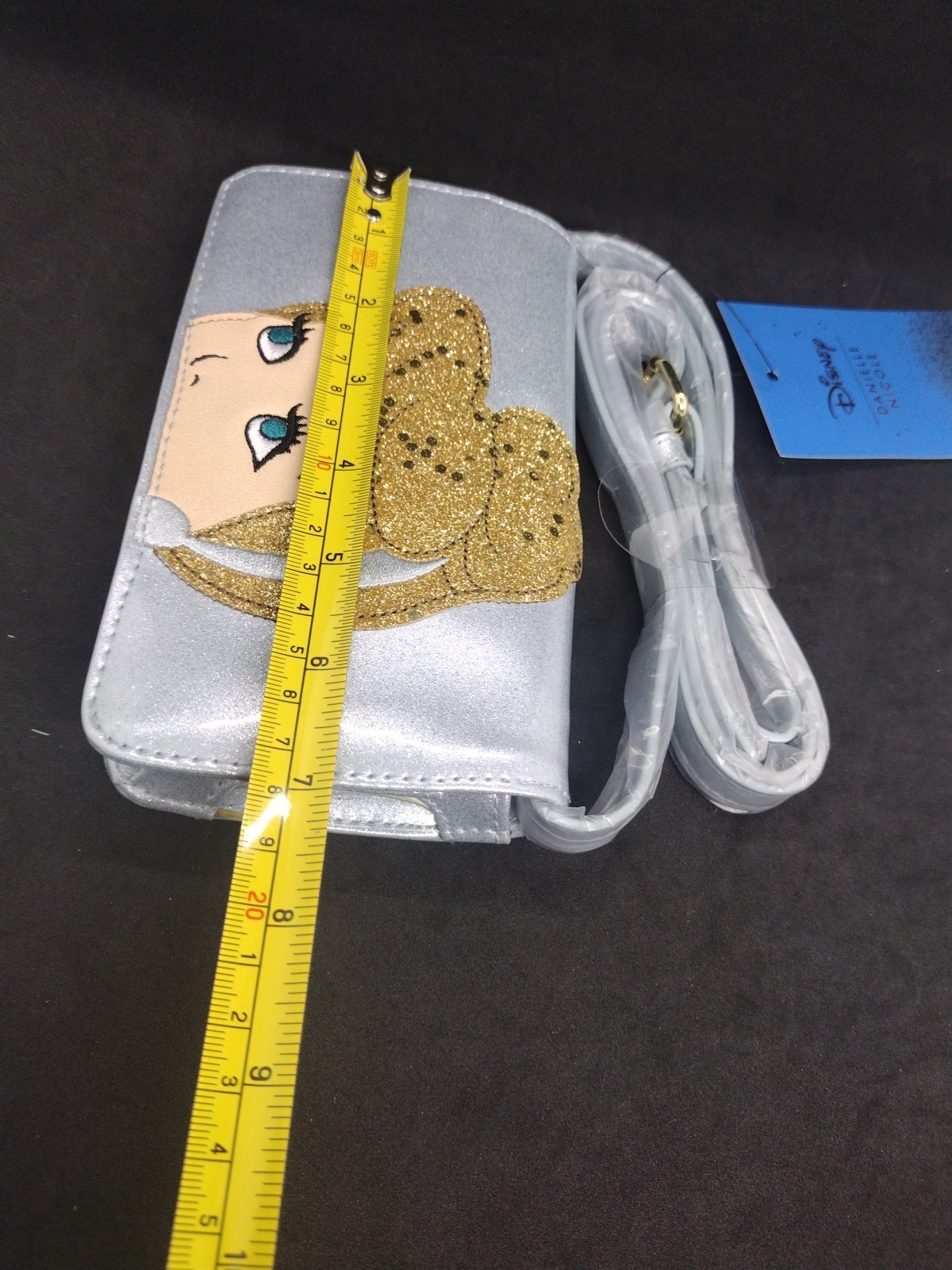 Disney Cinderella Phone Crossbody Bag Purse Danielle Nicole Blue glitter