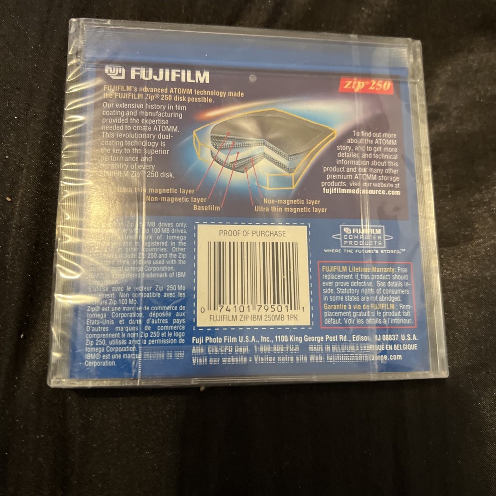FACTORY SEALED Fujifilm 250 MB Zip Disk IBM Format Package ZIP250