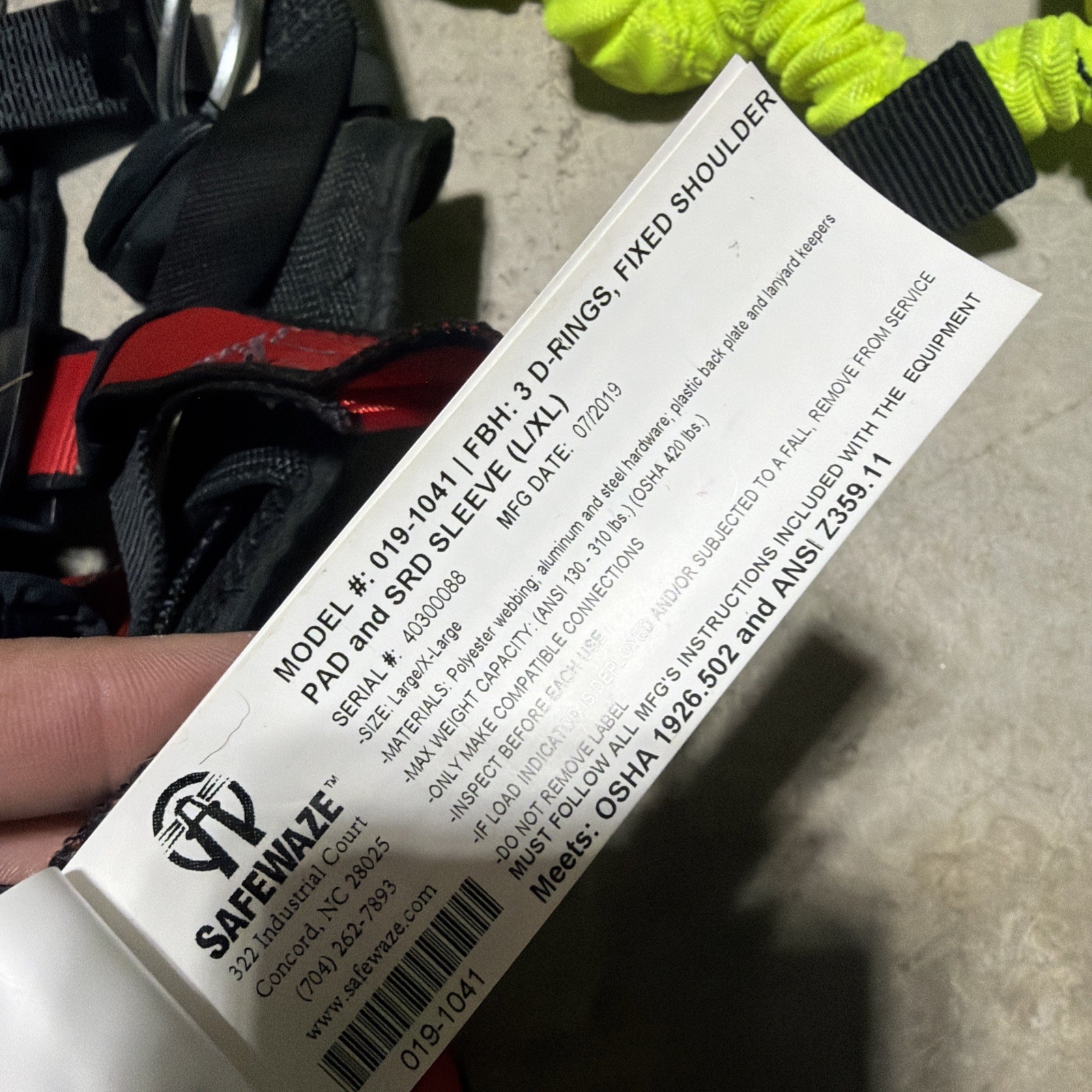 Safewaze Pro Full Body Harness