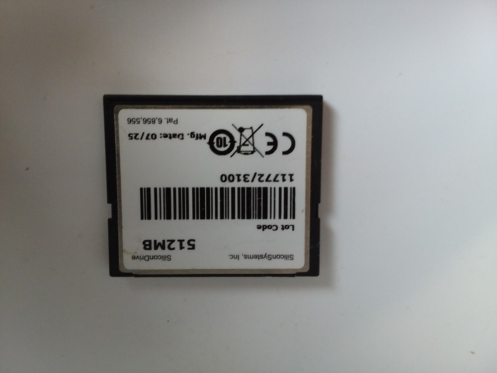 SILICON SYSTEMS SSD-C51MI-3100 COMPACT FLASH 512MB SOILD STATE DRIVE