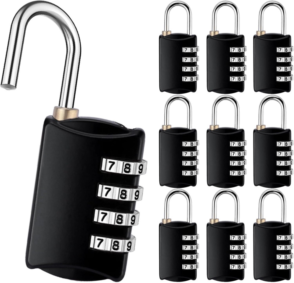 10 Pack 4 Digit Combination Locks Small Combination Padlock Luggage Number Locks