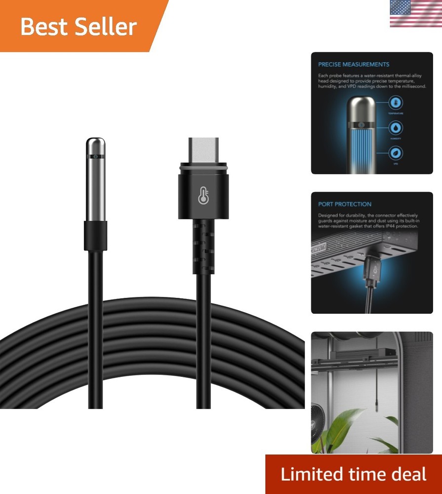 Controller Sensor Probe for Controller AI+ Stainless Steel 20’ Temperature Hu...