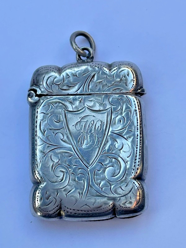 Silver vesta case 1900 John Rose no. 48