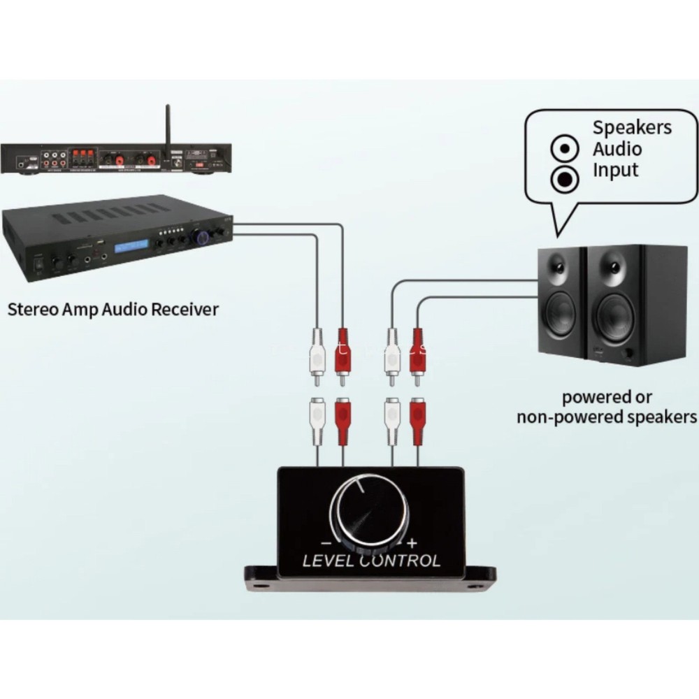 Amplifier Level Controller RCA Bass Knob Remote Volume Control for Car Audio
