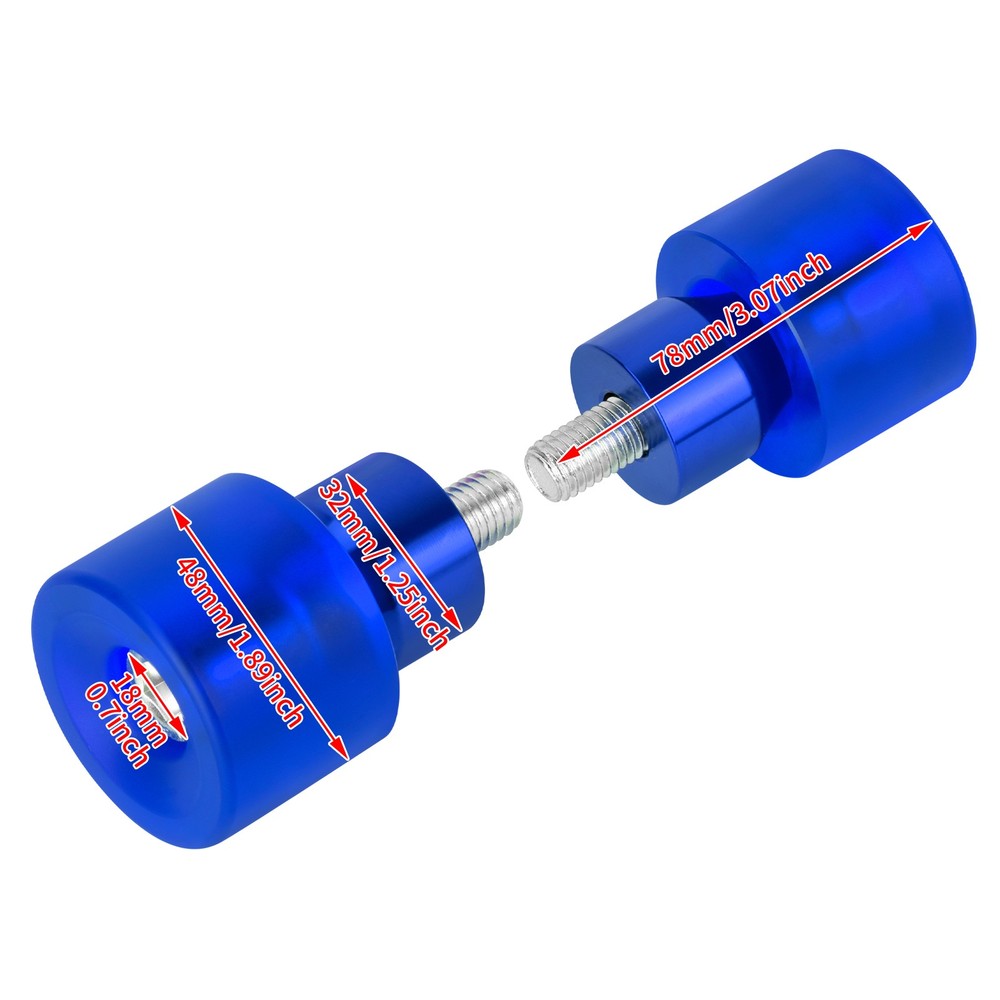 2x Blue Engine Protective Guards Crashs Bars 12mm End Balls Protector For Harley