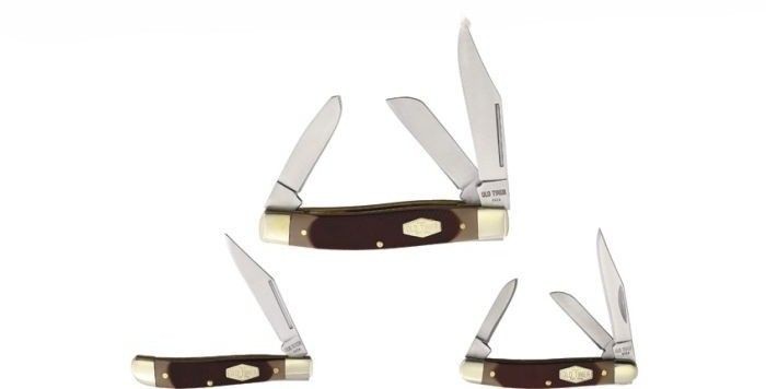 SCHRADE - OLD TIMER 3pcs BROWN FOLDER GIFT SET + GIFT TIN - {FREE SHIPPING}