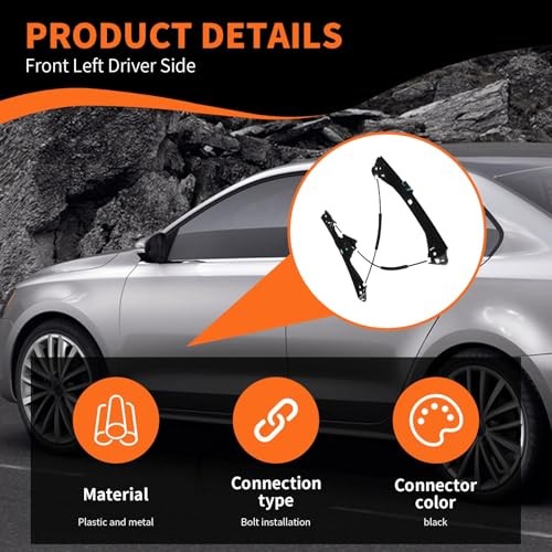 Front Driver Side Power Window Regulator Compatible with Jetta 2011-2018 Left