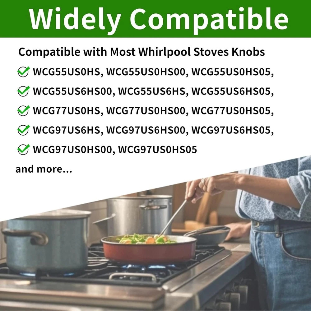 5 Pcs W10850010 Stove Knobs Replacment for Whirlpool Stove Knobs W 10850010