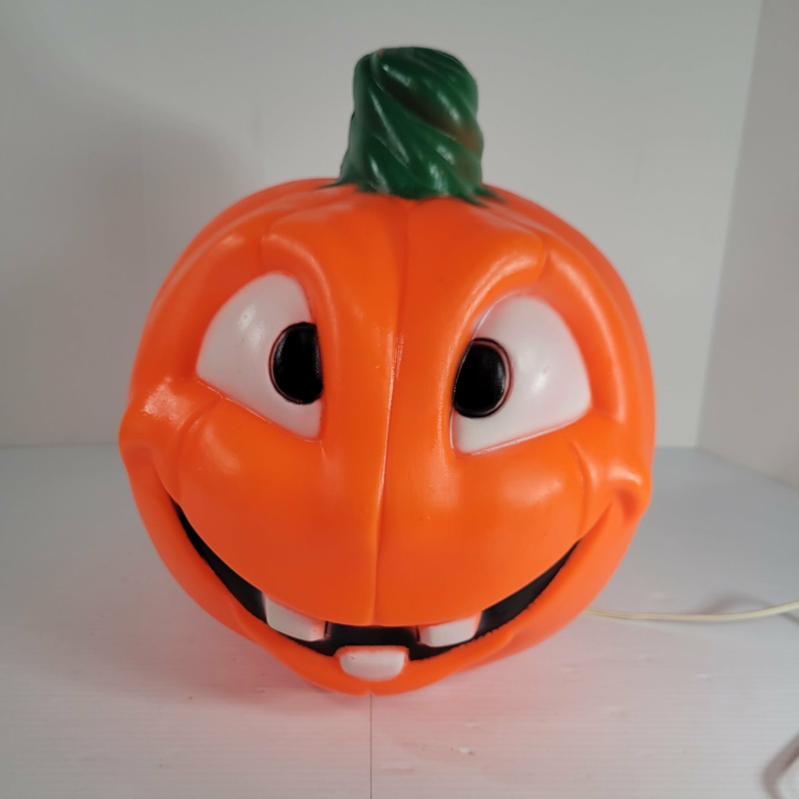 Vtg Empire Two Faced Double Sided Light Up 13" Blow Mold Jack O Lantern Lights