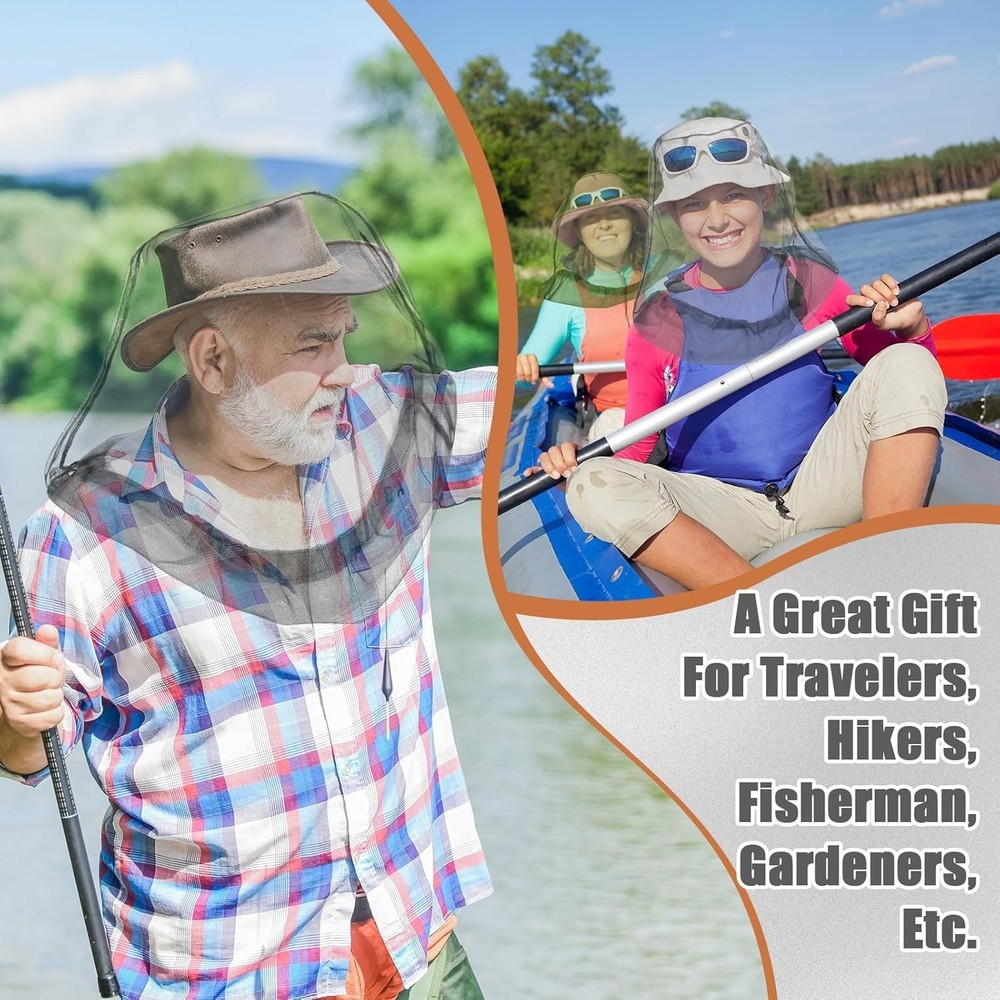 Versatile Insect Protection with 4-Pack Mosquito Head Nets - Perfect for Hiking