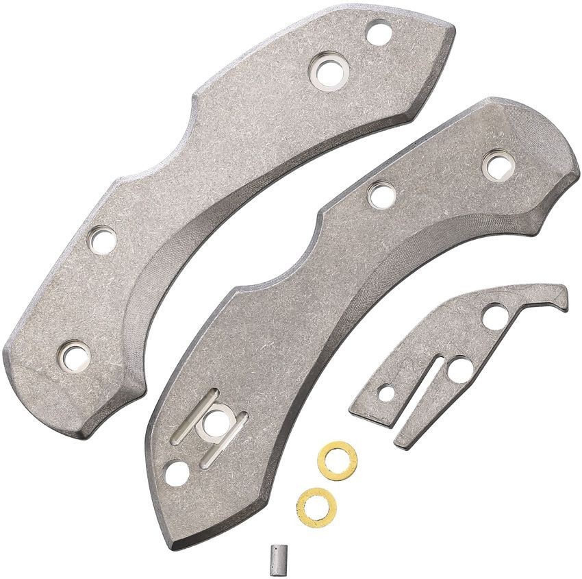 Flytanium Stonewashed Titanium Handle Scale Kit For Spyderco Dragonfly 2 Knife