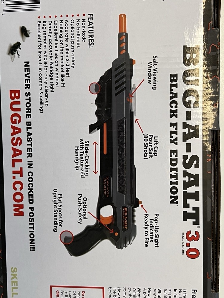 Bug-A-Salt 3.0 Bug Pump Action Table Salt Blaster , No Batteries Needed (NEW)
