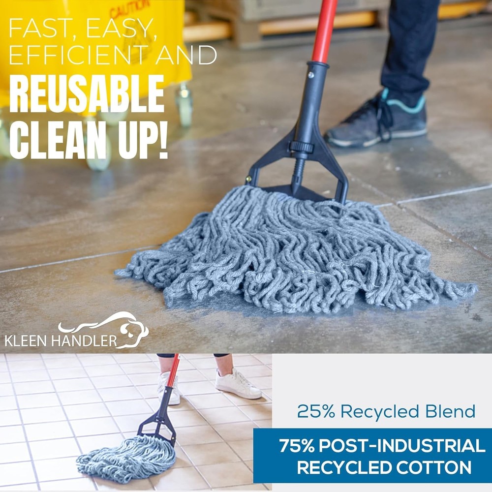Commercial Mop Head Replacement, Wet Industrial Cotton Looped End String