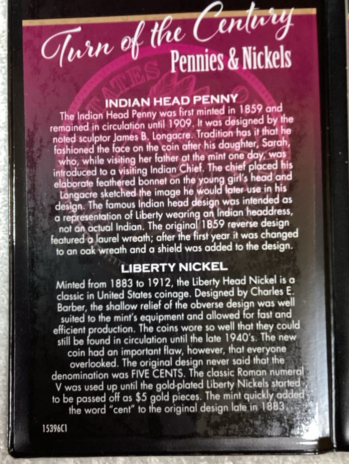 U.S. Coin Set Turn of the Century/1890 & 1902 Pennies + 1898 & 1911 Nickels