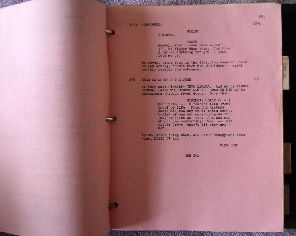 1961-2 " Target: The Corruptors " Original Screenplay Scripts.