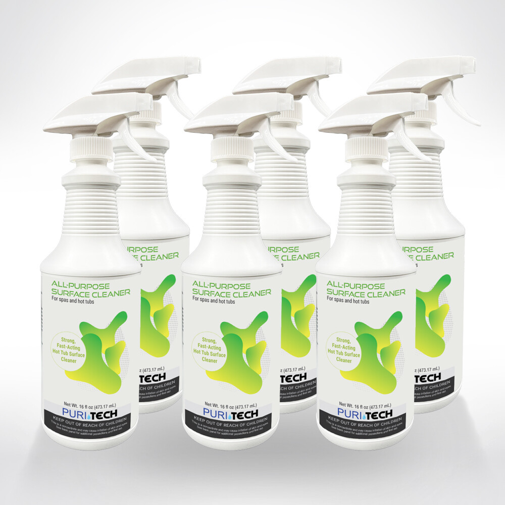 Puri Tech Spa All-Purpose Surface Cleaner 6 Pack Fast Acting Formula Attacks