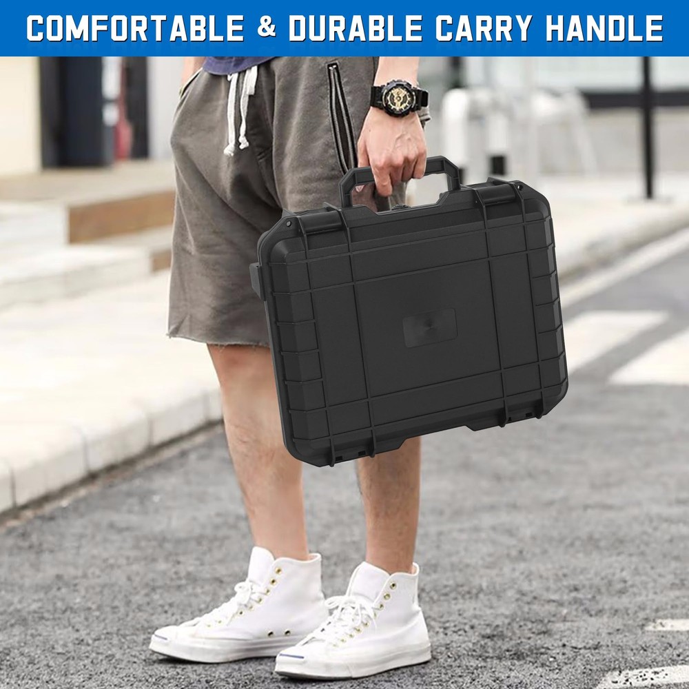 Miniature Storage Figure Case, Sturdy Hard Case Small, Black