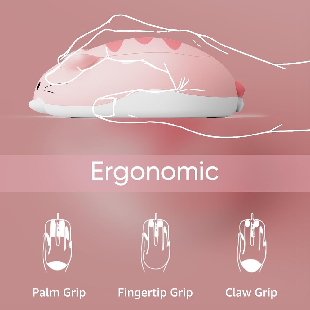 Akko Cat Theme Wireless Gaming Mouse Pink Tri-Mode Bluetooth 2.4G