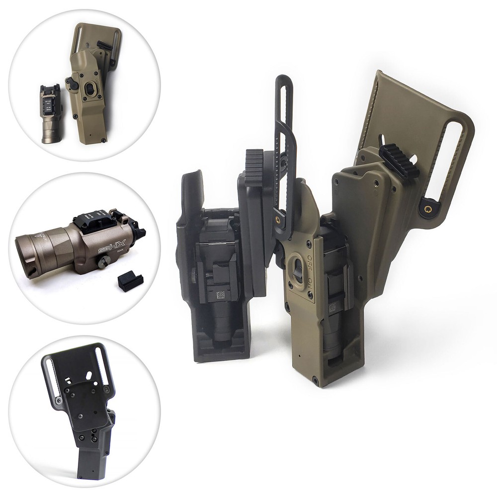 Tactical XH35 Weapon light LED White Strobe Flashlight + Light Holsters Adapter