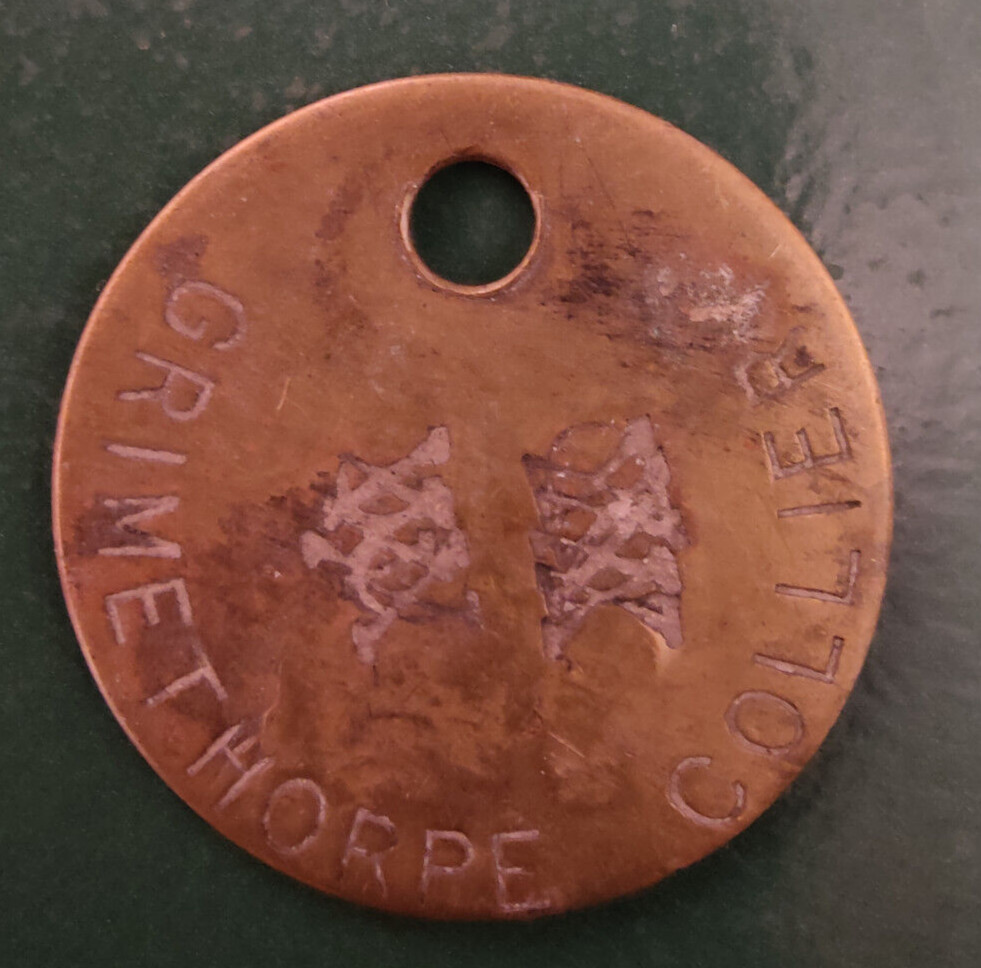 GRIMETHORPE Colliery Pit Check Tally - marked GRIMETHORPE COLLIERY 138