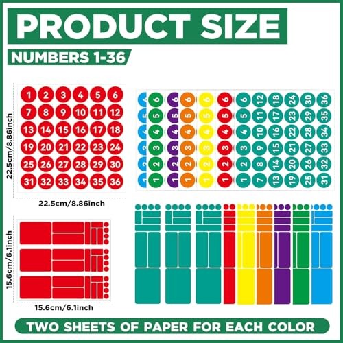 21 Sheets Color Coding Labels Classroom Laptop Label for Organization