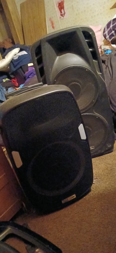 Altec PA Speakers Black Plastic Rectangular Pair