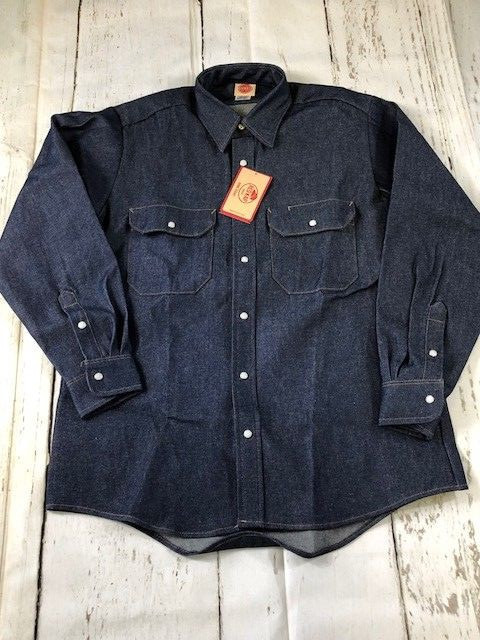 NEW Rugged Durable Red Kap Men's Deluxe Denim Western Work Shirt Uniform SD78DN