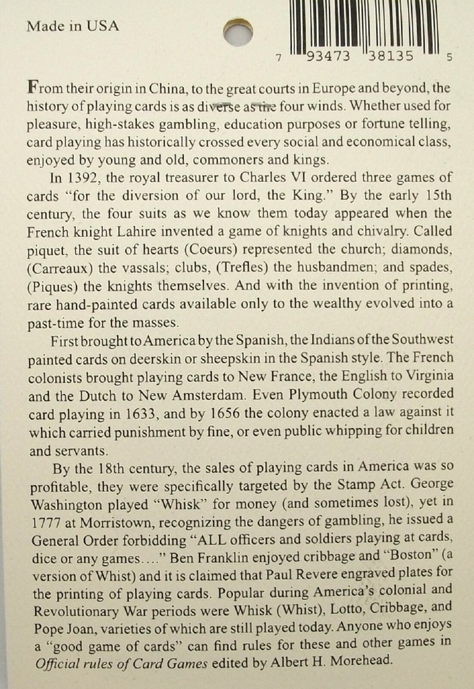 18TH CENTURY PLAYING CARD DECK
