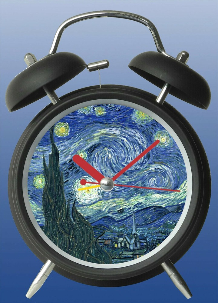 Van Gogh Starry Night Light Quiet Table Clock
