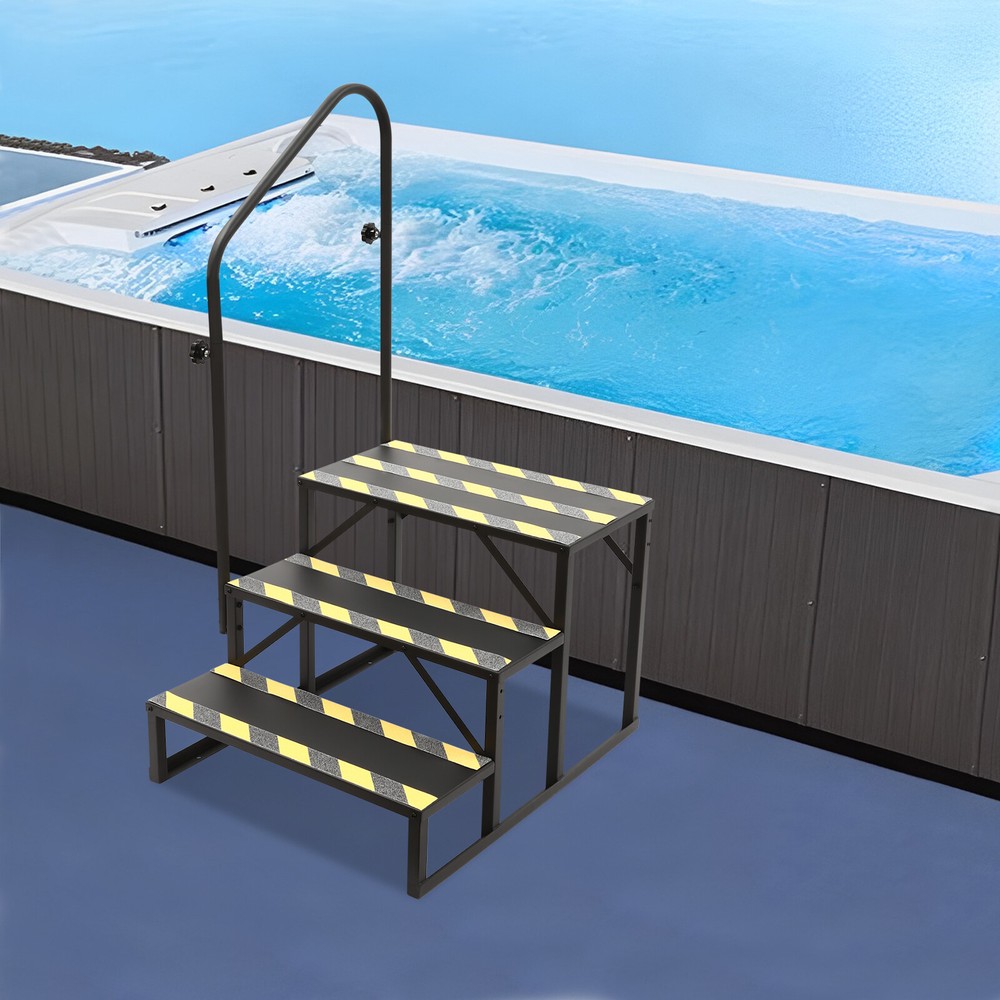 3-Step Portable Swimming Pool Ladder with Handrails for Secure Access
