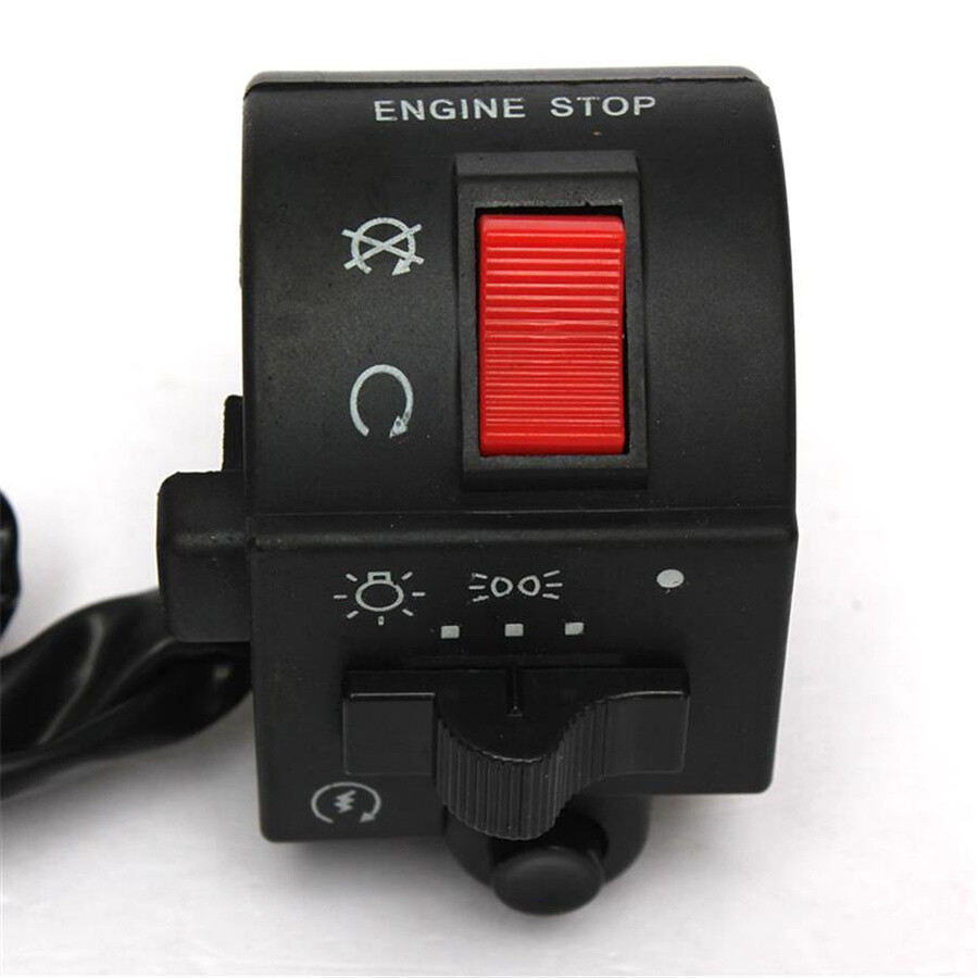 1 Pair Motorcycle 7/8" Handlebar Horn Light Headlight On/Off Switch Controller