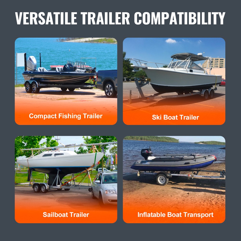 VEVOR Boat Trailer Guide-on Adjustable 2.3''Rail Bunk Board Guides Carpeted Kit