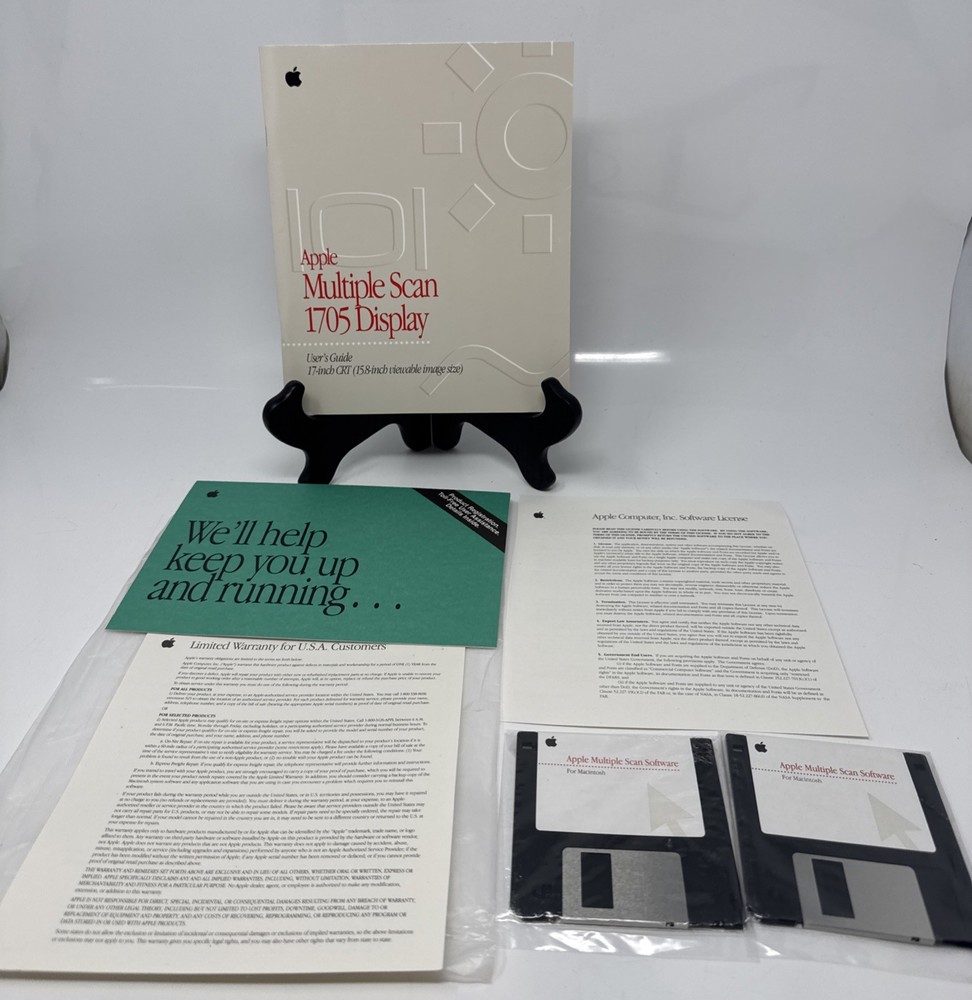 Apple Multiple Scan 1705 Display User Manual With Sealed Floppy Software