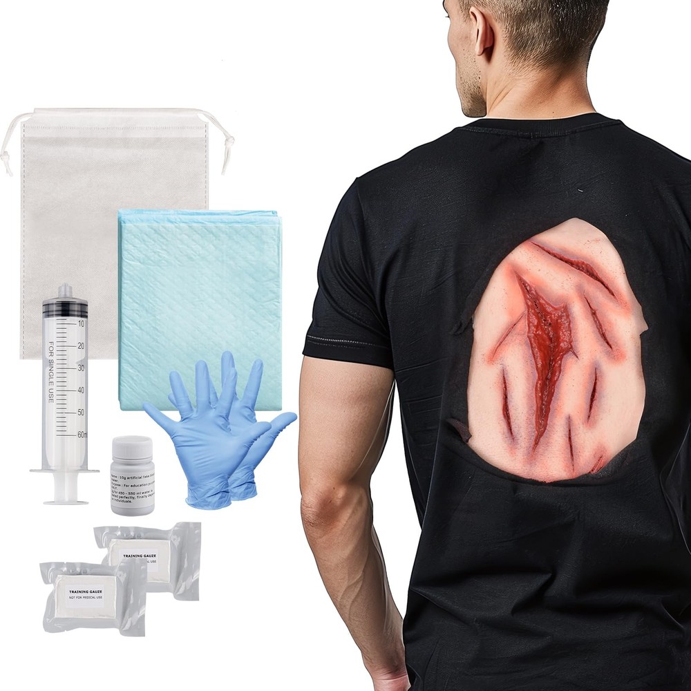 Large Laceration Wound Simulator with Bleeding Function, Wound Packing Task T...