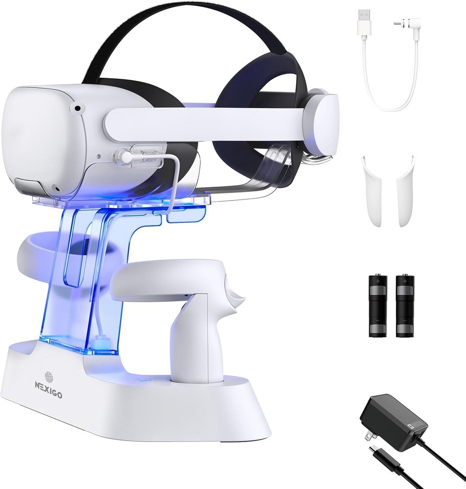 NexiGo S20 Enhanced Charging Dock for Meta Oculus Quest 2 Headset Controller